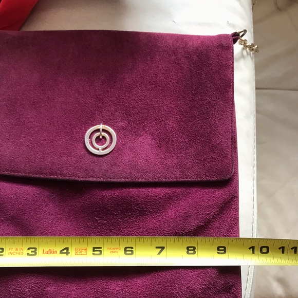 Vintage Suede Dark Plum Crossbody/Shoulder bag Made in Canada - Picture 6 of 16